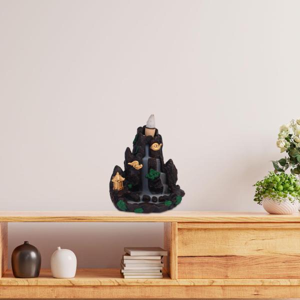 岩山流水逆流香炉 手作り 寺院用 室内装飾 9.5cmx10cmx10cm