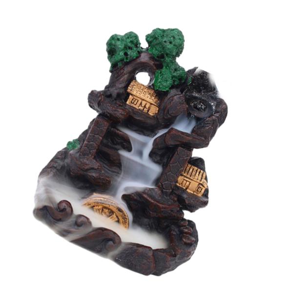 岩山流水逆流香炉 手作り 寺院用 室内装飾 9cmx6.5cmx11cm