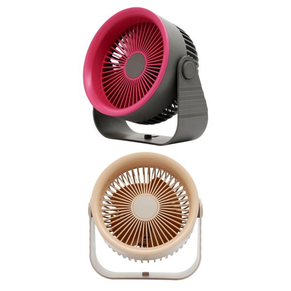 充電式ファン 90° 調節可能な傾斜 パーソナルファン キッチン オフィス用 カーキ