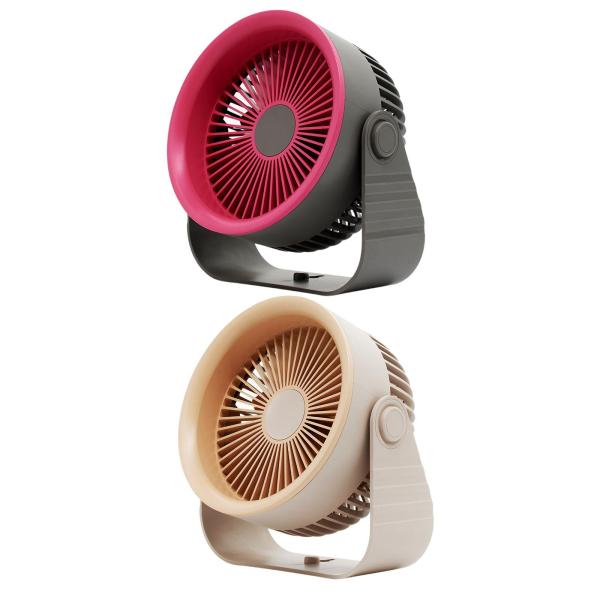 充電式ファン 90° 調節可能な傾斜 パーソナルファン キッチン オフィス用 カーキ