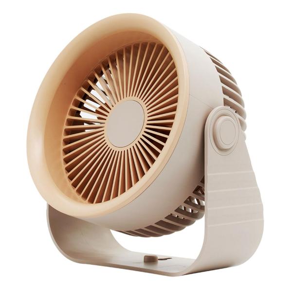 充電式ファン 90° 調節可能な傾斜 パーソナルファン キッチン オフィス用 カーキ