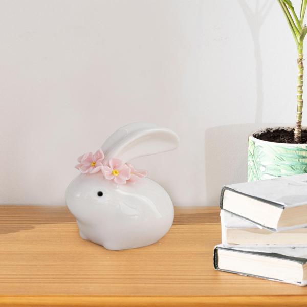 ウサギの置物ギフト 収集価値のあるウサギの彫刻 屋内リビングルーム ホームスタイル B