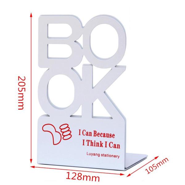 ブックエンド 2個 頑丈なブックホルダー ブックオーガナイザー 寝室 オフィス 図書館用 ホワイト