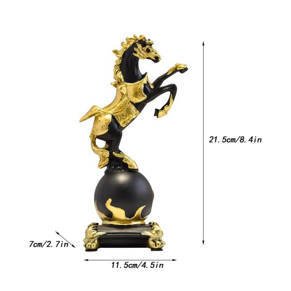 馬の置物 北欧風 動物彫刻 キャビネット 寝室 センターピース ブラック