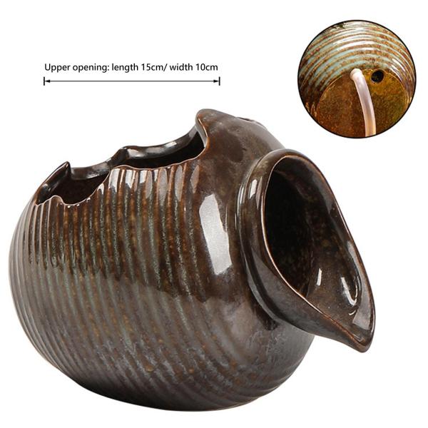 磁器製滝瓶 循環式滝瓶 流水装飾容器 磁器製水槽 粘土製鉢 水槽用 家庭用