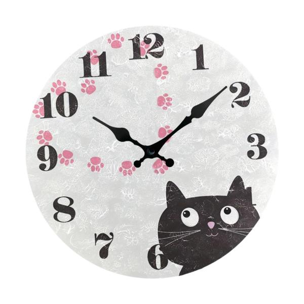 面白い猫の壁掛け時計 吊り時計 アート 装飾 農家風 装飾壁掛け時計