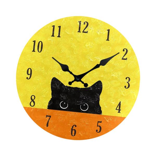 面白い猫の壁掛け時計 吊り時計 アート 装飾 農家風 装飾壁掛け時計