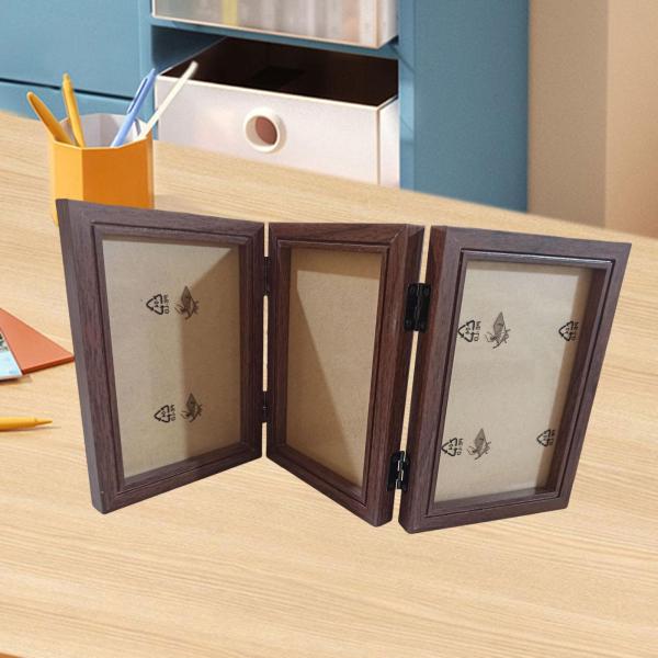 リビングルーム、ダイニングルーム、玄関用、3つ折りのモダンなヒンジ付きフォトフレーム