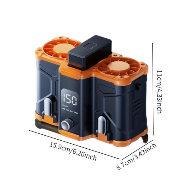 10000mAh ウエストファン パーソナルファン 実用的 低騒音 軽量 充電式 冷却ファン 農場 サイクリング バックパッキング ハイキング用
