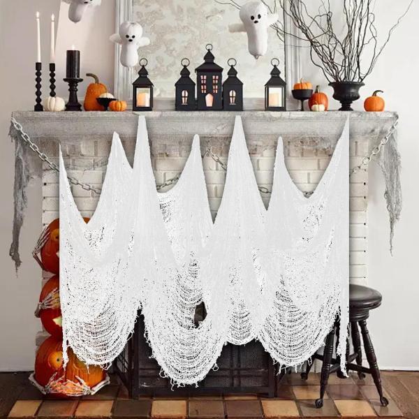 ハロウィン不気味な布 ハロウィン不気味な布 パーティー 玄関 家用 ホワイト