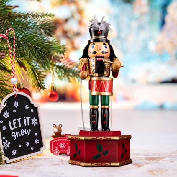 くるみ割り人形からくりオルゴール兵隊　クリスマス クリスマス くるみ割り人形 人形 オルゴール デスク リビングルーム