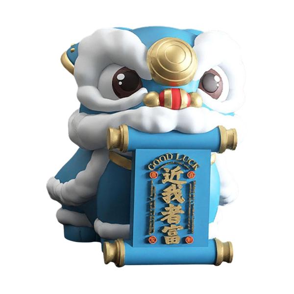 獅子舞像 中国樹脂製置物 滑り止めベース ギフト 卓上飾り 伝統的 寝室