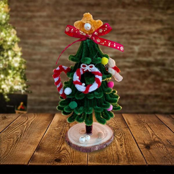DIY クリスマスツリー 手作りキット クリスマスプレゼント ショーケース 寝室 卓上 ドーナツ型ツリー