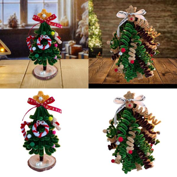 DIY クリスマスツリー 手作りキット クリスマスプレゼント ショーケース 寝室 卓上 ドーナツ型ツリー