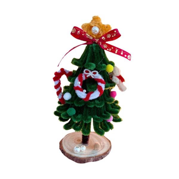 DIY クリスマスツリー 手作りキット クリスマスプレゼント ショーケース 寝室 卓上 ドーナツ型ツリー