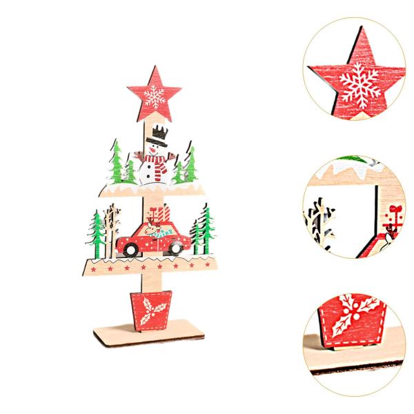 クリスマスツリーオーナメントディスプレイパーティーの記念品ホーム素朴なカラフルな木製サインスタイルD