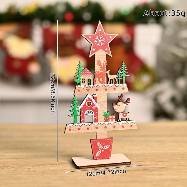 クリスマスツリーオーナメントディスプレイパーティーの記念品ホーム素朴なカラフルな木製サインスタイルE
