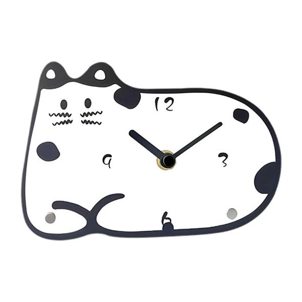 猫のデスククロック カチカチ音がしないモダンな装飾アクリル時計装飾テーブルクロックキッチンホーム勉強部屋バスルーム寝室用