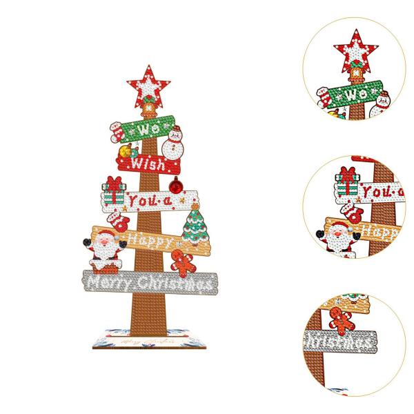 クリスマス 木製サイン テーブルセンターピース キャビネット用 クリスマスパーティー デスクトップ 14.5cmx29cm マルチカラー