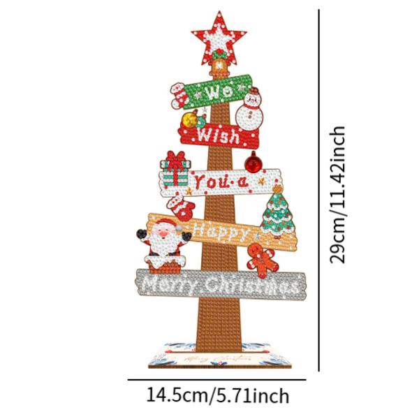 クリスマス 木製サイン テーブルセンターピース キャビネット用 クリスマスパーティー デスクトップ 14.5cmx29cm マルチカラー
