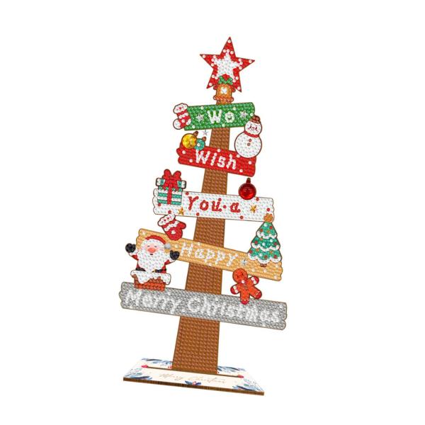 クリスマス 木製サイン テーブルセンターピース キャビネット用 クリスマスパーティー デスクトップ 14.5cmx29cm マルチカラー
