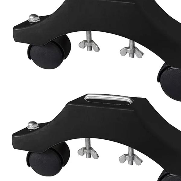 2ピース 赤外線ヒータースタンド 車輪付き アパート用 汎用アクセサリー ブラック