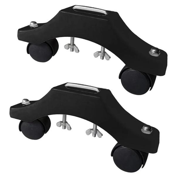 2ピース 赤外線ヒータースタンド 車輪付き アパート用 汎用アクセサリー ブラック