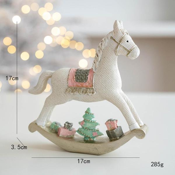 クリスマスの彫像 愛らしい工芸品 卓上飾り 家庭用棚 リビングルーム用 白い大きな馬
