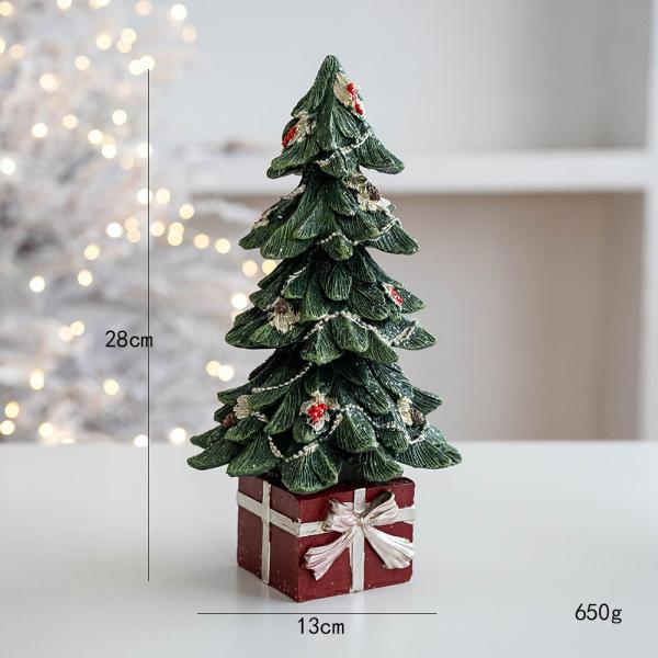 クリスマスの彫像 愛らしい工芸品 卓上飾り 家庭用棚 リビングルーム クリスマスツリー A