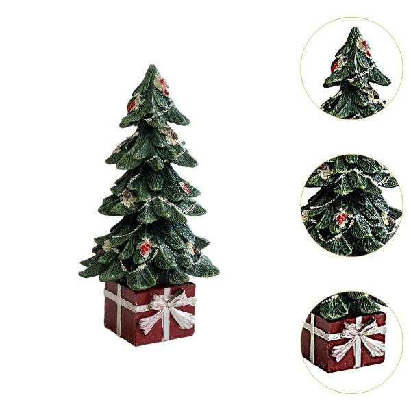 クリスマスの彫像 愛らしい工芸品 卓上飾り 家庭用棚 リビングルーム クリスマスツリー A