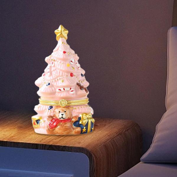 クリスマスツリー ジュエリーボックス クリスマスデコレーション 寝室 暖炉 リビングルーム ピンク
