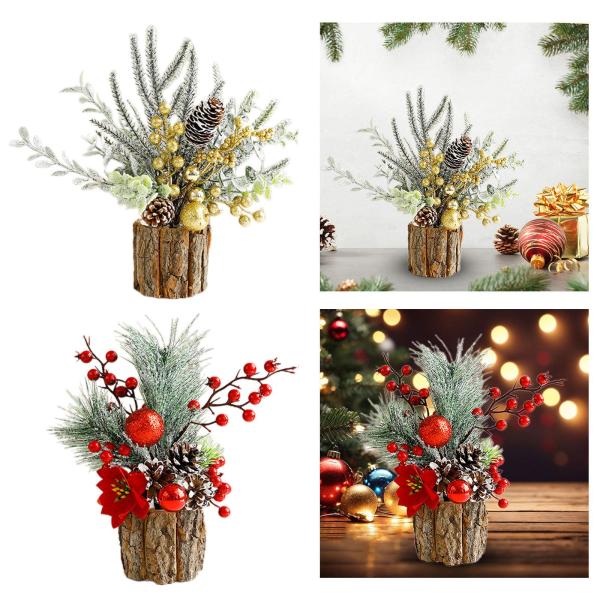 卓上人工クリスマスツリー ミニクリスマスツリー テーブル 寝室 バー用 ゴールド