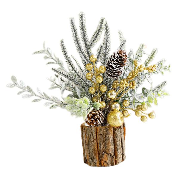 卓上人工クリスマスツリー ミニクリスマスツリー テーブル 寝室 バー用 ゴールド