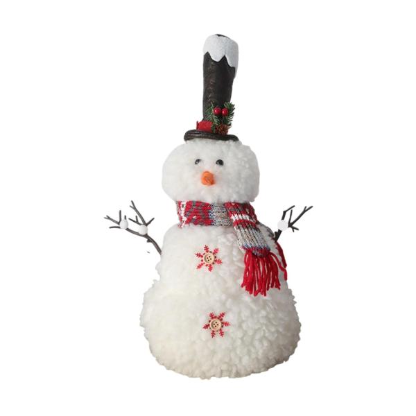 クリスマス 雪だるま 人形 飾り ホリデー ウィンドウ ディスプレイ リビングルーム 棚用 ミディアム ブラック ハット