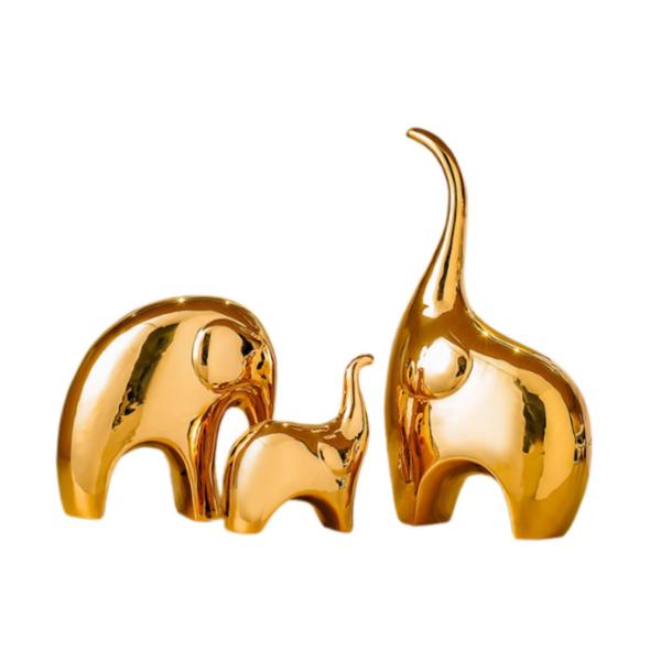 象の像 陶器の置物 工芸品コレクション 動物の彫刻 卓上飾り 新築祝い