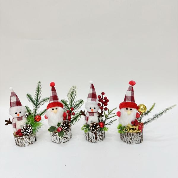 ミニ人工クリスマスツリー人形像装飾品 家庭用 屋内 キッチン スタイル A