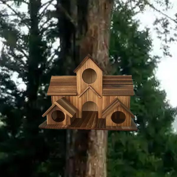 ハチドリの巣 吊り下げ小屋 庭 パティオ 休憩場所 鳥の巣 木製  ケージ用 ブルージェイズ 巣作り ラブバード フィンチ