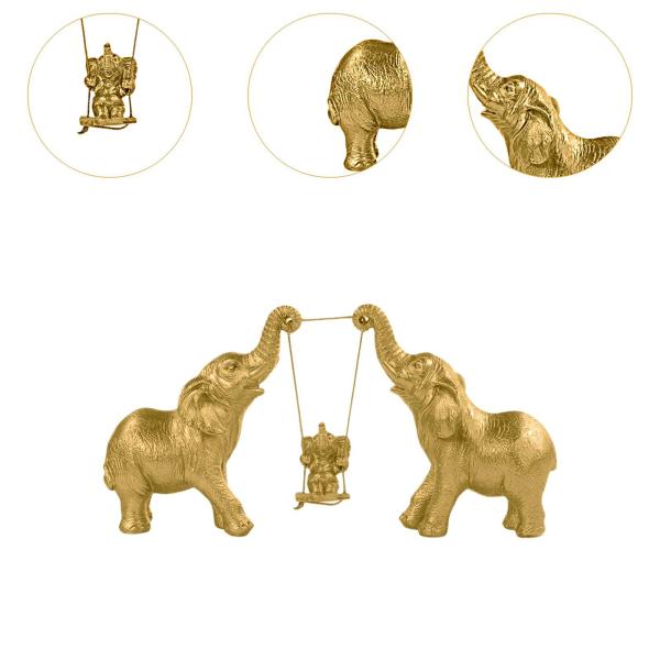 象の像 クリエイティブギフト 樹脂製置物 寝室 キャビネット リビングルーム スタイル B ゴールデン