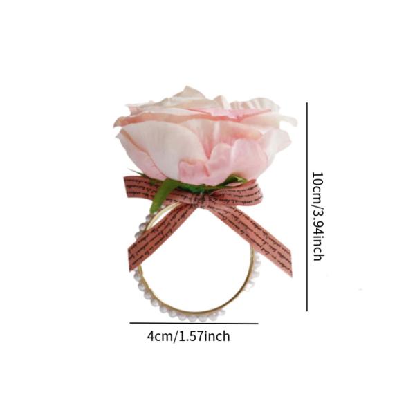 5 個 ナプキン バックル フェスティバル ダイニング 感謝祭 カフェ フラワー ナプキン リング ピンク