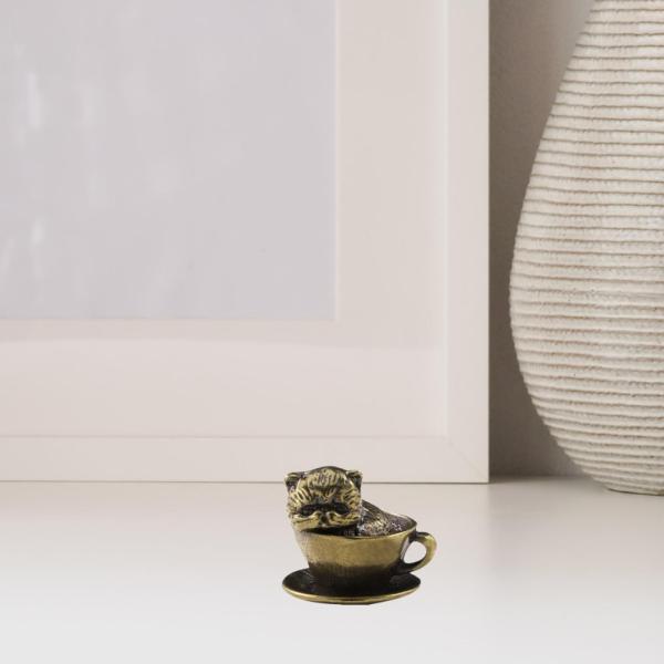 コーヒーカップ ペット彫刻 アンティーク工芸品 銅ペンダント テーブル オフィス ホーム コーヒーカップ 犬用