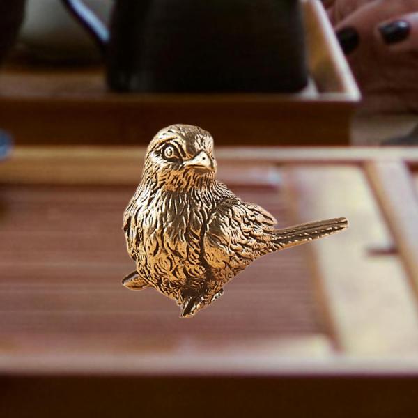 真鍮の雀の飾り小さな雀の像コレクション誕生日プレゼント手作りティーペット寮の本棚カフェホテルオフィス用