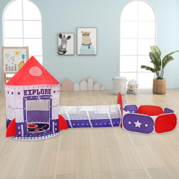 3 イン 1 子供用プレイテント クロールトンネルとボールプール付き 誕生日プレゼント ポータブル 屋内 屋外 プレイハウス 男の子 赤ちゃん 女の子