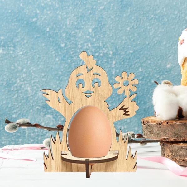 エッグラックホルダーギフト木製オーナメントイースターテーマ漫画 DIY 塗装クリエイティブディスペンサー収納ラック家庭用キッチン装飾 , チキン