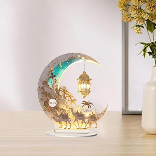 2D 月型アクリルサイン置物アクセント魅力的なアートワーク彫刻装飾リビングルームの本棚の装飾