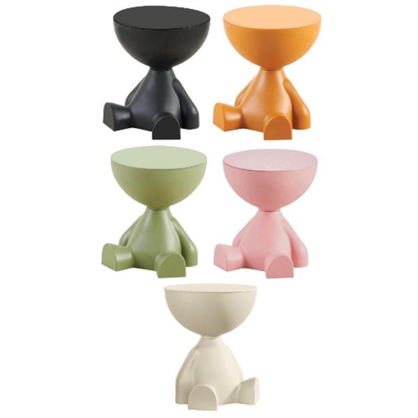 サイドテーブル彫像家庭のフラットヘッド彫刻飾りモダンコーヒーテーブルブラック