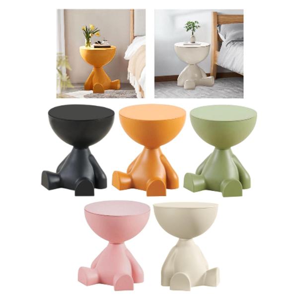 サイドテーブル彫像家庭のフラットヘッド彫刻飾りモダンコーヒーテーブルブラック