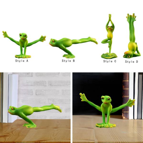 樹脂の置物収集可能なヨガカエル像を新生を駆り立てるデスクトップ廊下スタイル
