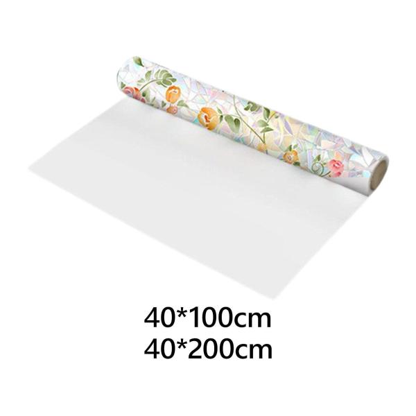花のデカールウィンドウプライバシーフィルムキッズルームのための再利用可能な多用途カラフル40x100cm