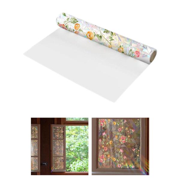 花のデカールウィンドウプライバシーフィルムキッズルームのための再利用可能な多用途カラフル40x100cm