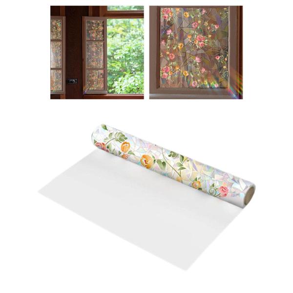 花のデカールウィンドウプライバシーフィルムキッズルームのための再利用可能な多用途カラフル40x100cm